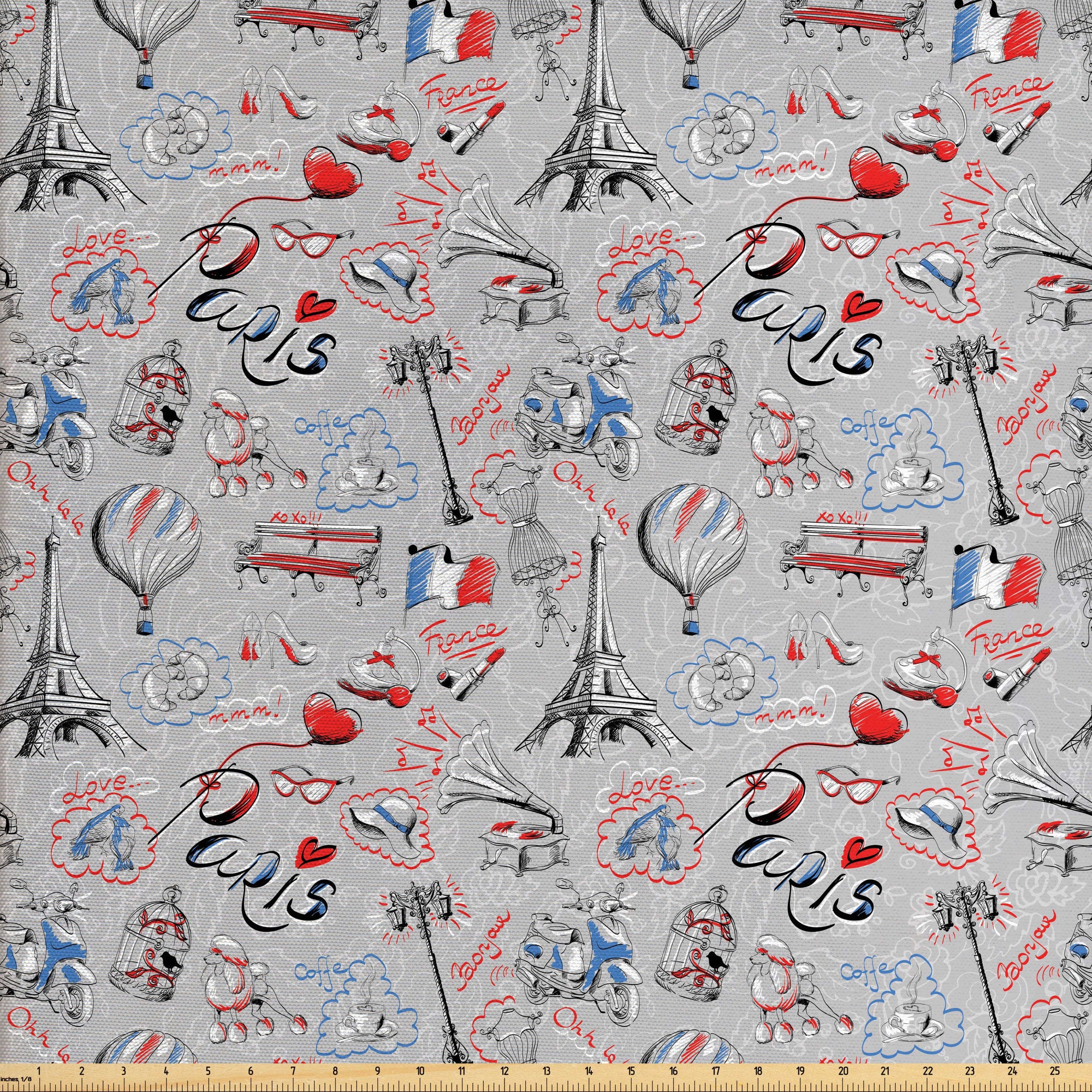 Paris Fabric by the Yard Eiffel Tower Romance Girls' Room Etsy