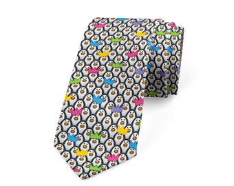 Frederick Thomas Navy Mens Tie with embroidered Penguin Print FT3229 Frederick Thomas Navy Mens Tie with embroidered Penguin Print FT3229