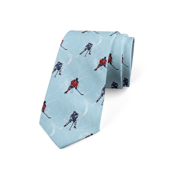 Sport Necktie Ice Hockey Pattern Winter Groomsmen Gift for Him Husband Grandfather Classic Accesory tie's for men groom neck tie