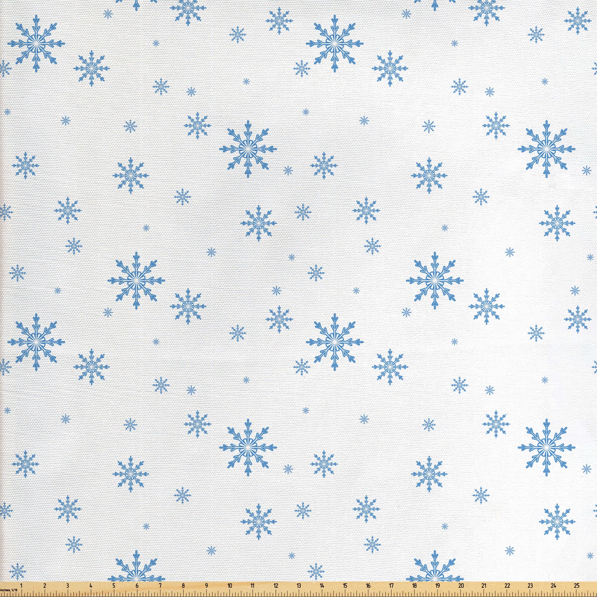 Winter Fabric by the Yard Snowflakes Blue and White Christmas Etsy