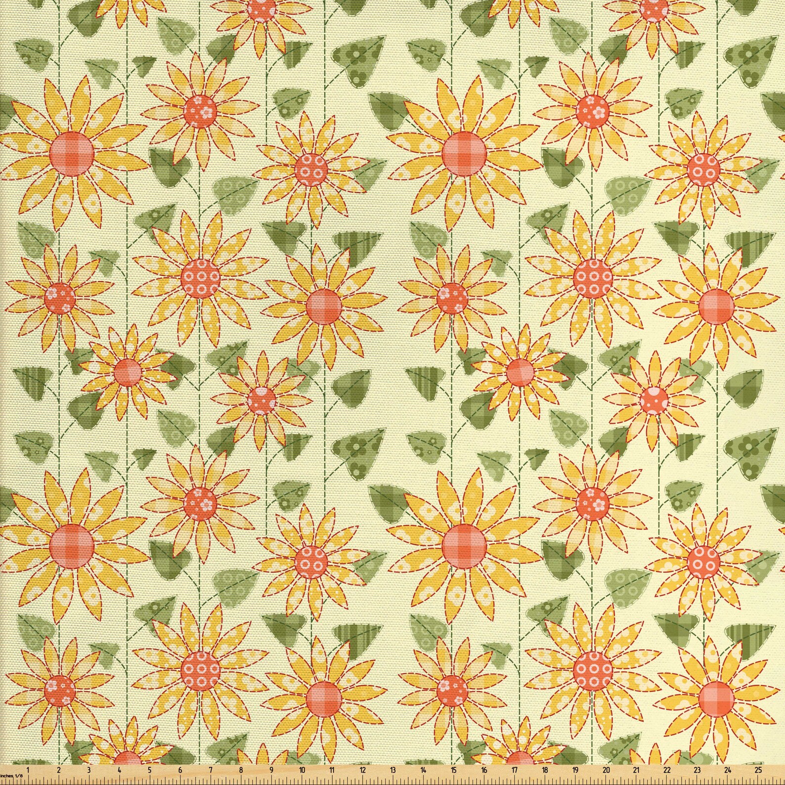 Sunflower Fabric by the Yard Yellow Large Sunny Allover You Etsy