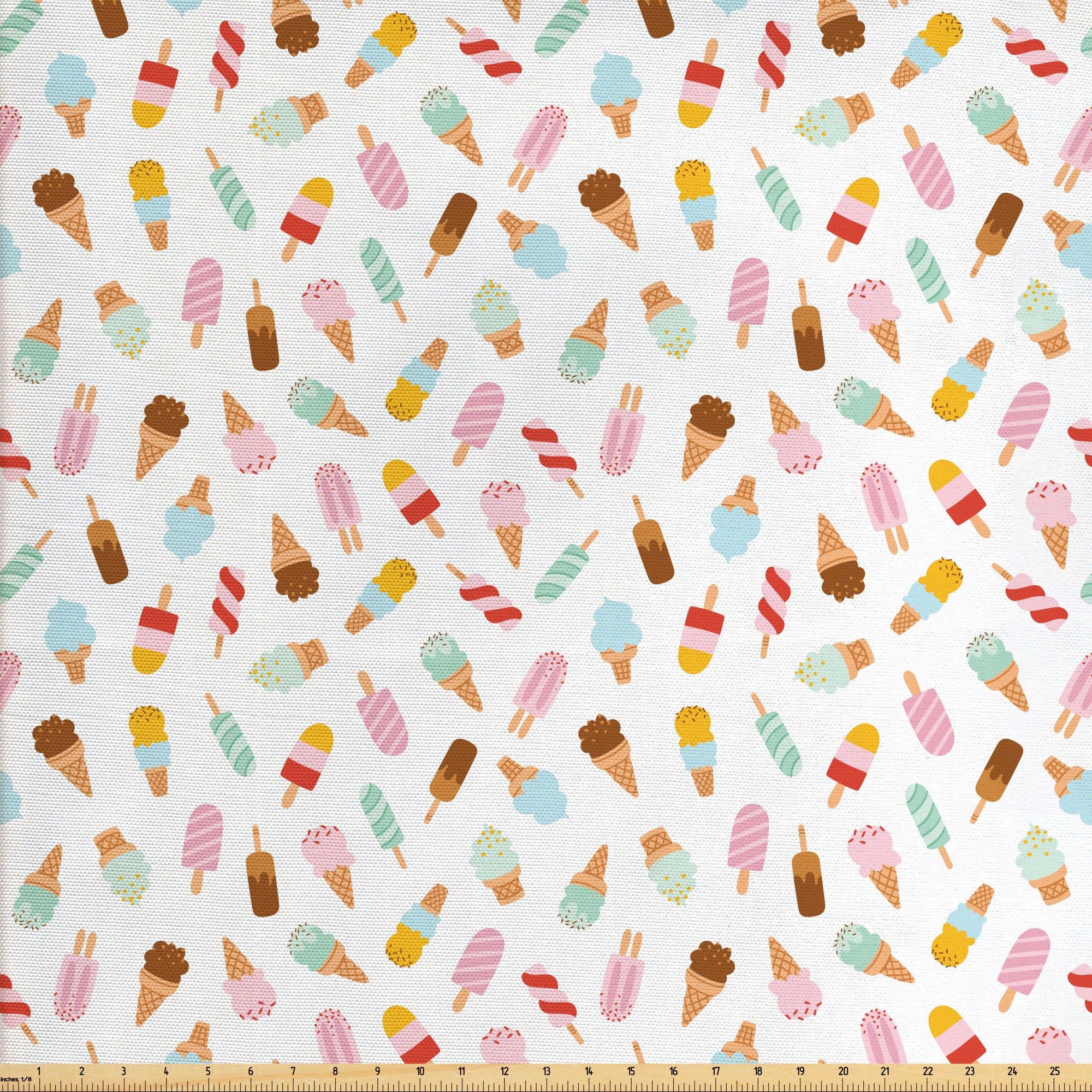 Ice Cream Fabric by the Yard Ice Cream Shop Cones Popsicles - Etsy