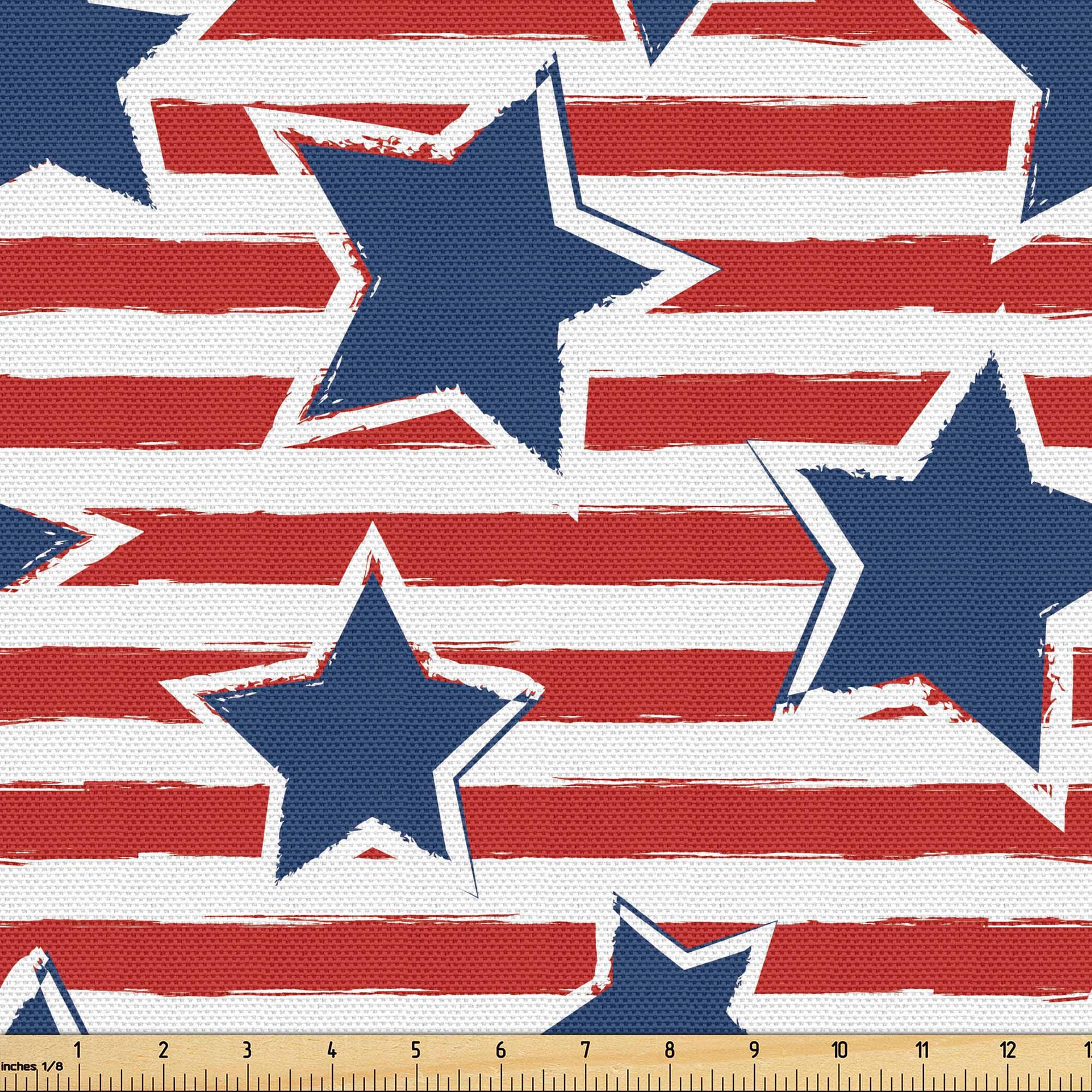Star Decorative Fabric by the Yard for Upholstery, American Old Glory United States Flag, Perfect for DIY Projects Indoor/Outdoor Crafts