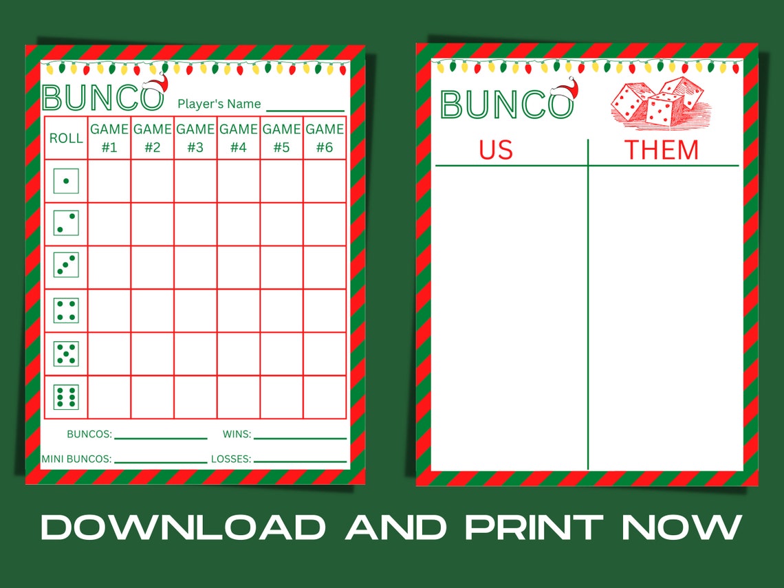 Holiday Bunco Score Sheets Christmas - Il 1140xN.4289215330 Db9n