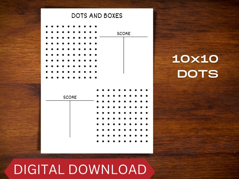 Dots and Boxes Printable Dots and Boxes Game Game Sheets - Etsy
