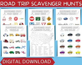 Road Trip Scavenger Hunt, Car Games, Family Vacations, Scavenger Hunt, Family Road Trip, Car Search Activity, Road Trip Planner, travel kit