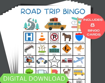 Road Trip Bingo, Car Bingo, Road Trip Activity, Road Trip Games, Car Games, Trip Planner, Family Vacations, Scavenger Hunt, Family Road Trip