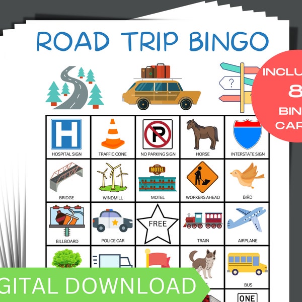 Road Trip Bingo, Car Bingo, Road Trip Activity, Road Trip Games, Car Games, Trip Planner, Family Vacations, Scavenger Hunt, Family Road Trip