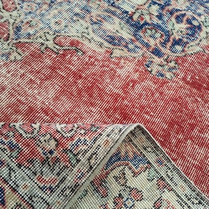 5x10 Vintage Turkish Rug: Wool and Cotton 1970s