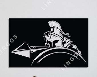 Spartan Warrior Wall Decor, Vector Cut File (SVG, DXF, PDF)