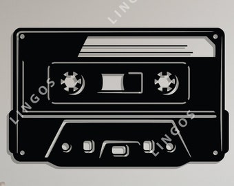Cassette Tape Laser Cut File: Music Wall Art (SVG, DXF, PDF)