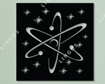 Atom Symbol Wandbild: Wissenschaftliche Vektorgrafik (Digitale Dateien)