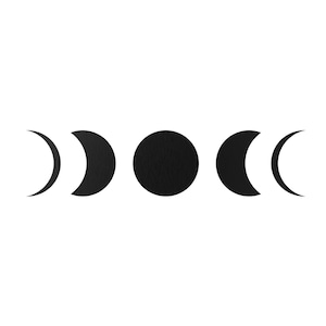 Phase lunaire SVG Bundle, Moon Cycle Vector, Cricut Crescent Moon Eps, DXF, Dwg, Pdf, Moon Phase Clipart, Fichiers numériques, Laser, Illustration
