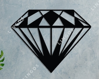 Diamond Wall Decor: Geometric Jewel CNC Cutting File (Digital Download)