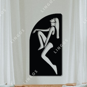 Diseño de cuerpo de mujer, corte láser femenino, DXF, Cdr, Ai, SVG, PDF, pegatina de pared, vector digital, corte cnc, silueta, archivo de corte de arte de pared