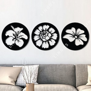 Flowers Design laser cut svg dxf files wall sticker engraving decal silhouette template cnc cutting router digital vector instand download