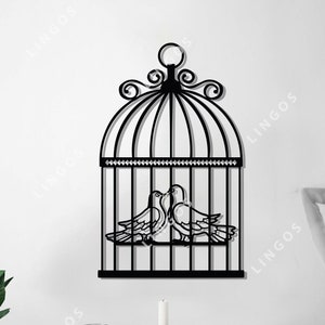 Vogelkooi ontwerp lasergesneden SVG DXF-bestanden muur sticker gravure sticker silhouet sjabloon instand download digitale vector CNC snijden router