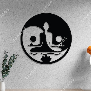 Meditation DXF File, Yoga, Yin and Yang Plans, Pdf, CDR, SVG, Ai, vector plans, Laser Cut Patern, Cnc route, Mandala Plasma file
