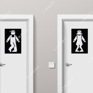 Toilet teken ontwerp lasergesneden SVG DXF-bestanden muur sticker gravure sticker CNC gesneden router silhouet sjabloon digitale vector instand downloaden
