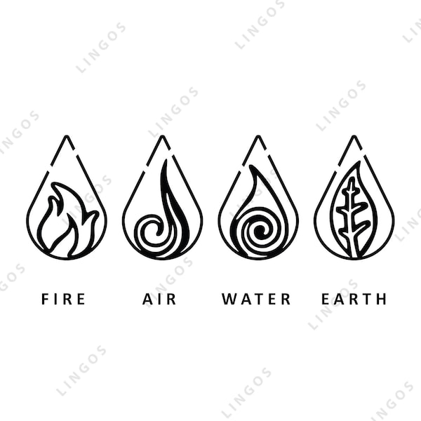 Element Vector, Four Elements SVG Bundle, Earth Plans,Air PDF, Fire DWG, Water Dxf, Eps,Cnc Cutting,Digital Cut Files,Clip Art,Illustrations