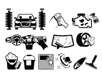 Car Wash SVG Bundle: Cleaning Equipment Vector Clipart (Digital Files)