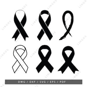 Paquete SVG de cinta de concientización, vector de cáncer de mama, cinta de cáncer Eps, Pdf, Dwg, cinta de sobreviviente Dxf, archivo para Cricut, para silueta, archivo de corte
