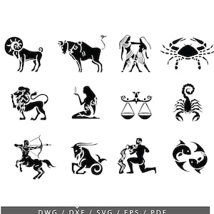 Zodiac Sign Svg Bundle,Horoscope Vector,Astrology,Symbols DWG File,Leo,Taurus,Gemini,Virgo,Aries,Libra,Pisces,Aries,Cancer,Scorpio,Capricorn