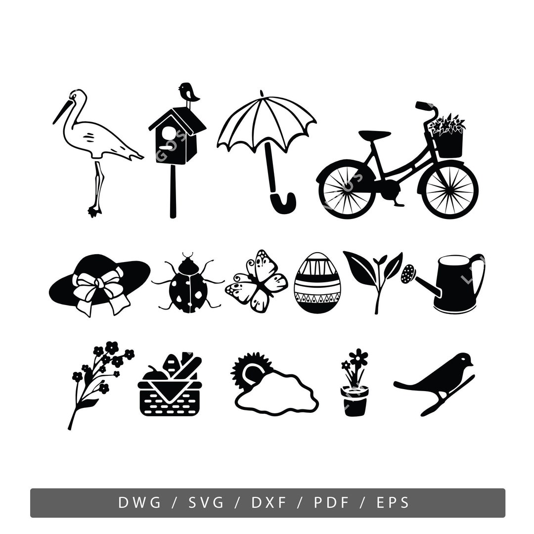 Spring SVG Bundle, Season Vector, Hello Spring EPS File, Easter Laser ...