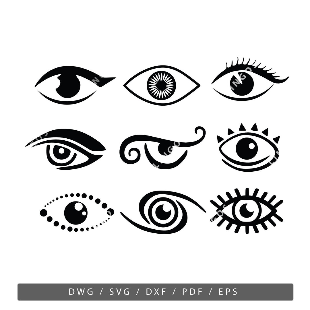 Eyes SVG File, Evil Eye Clip Art, Boho Eyes Vector, Mystical Symbol