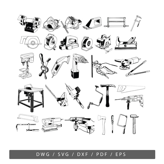 Tools SVG Mechanical Vector Hand Tool PDF Hammer - Etsy