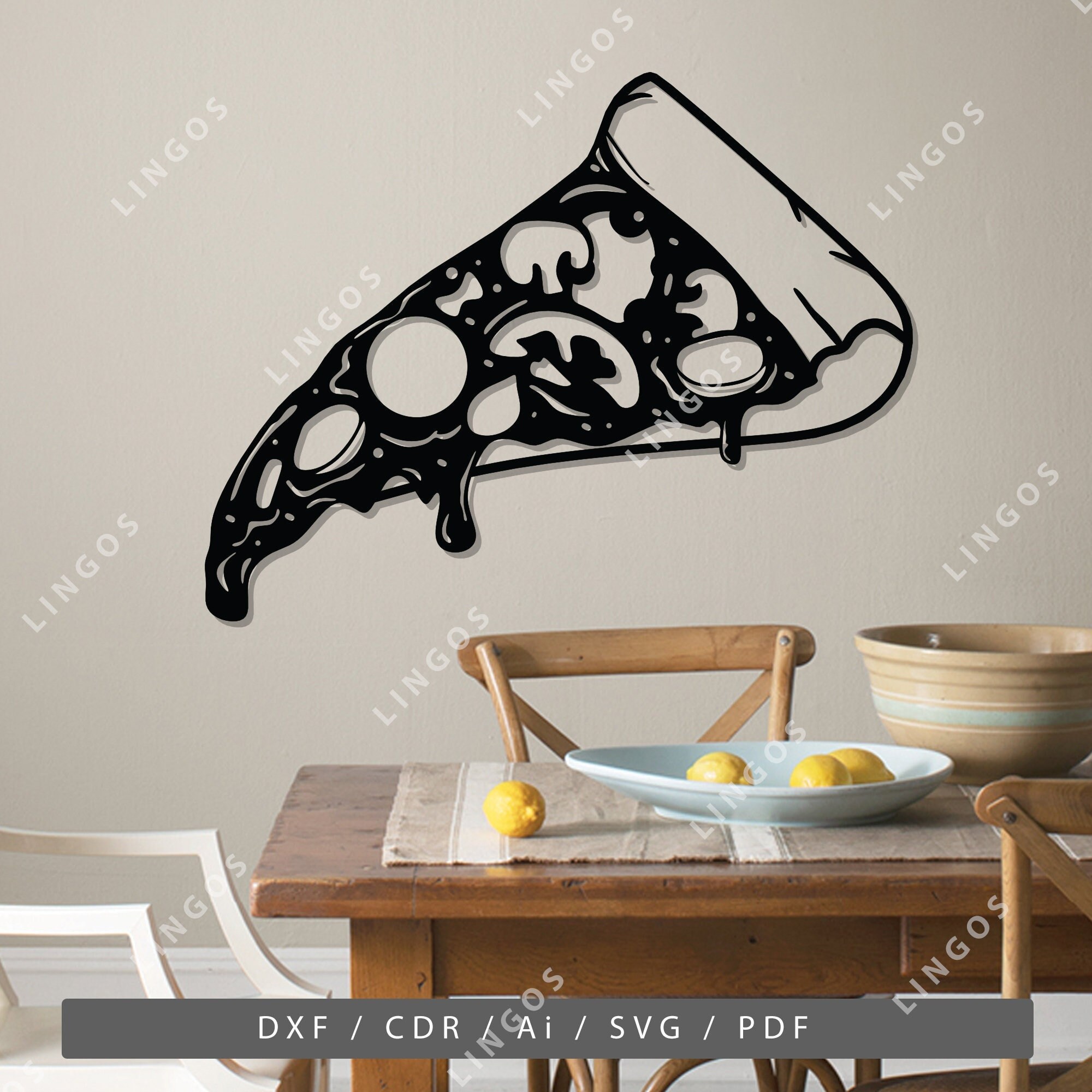 Pizza Slice Wall Decor: Italian Food Vector Cut File (SVG, DXF, PDF)