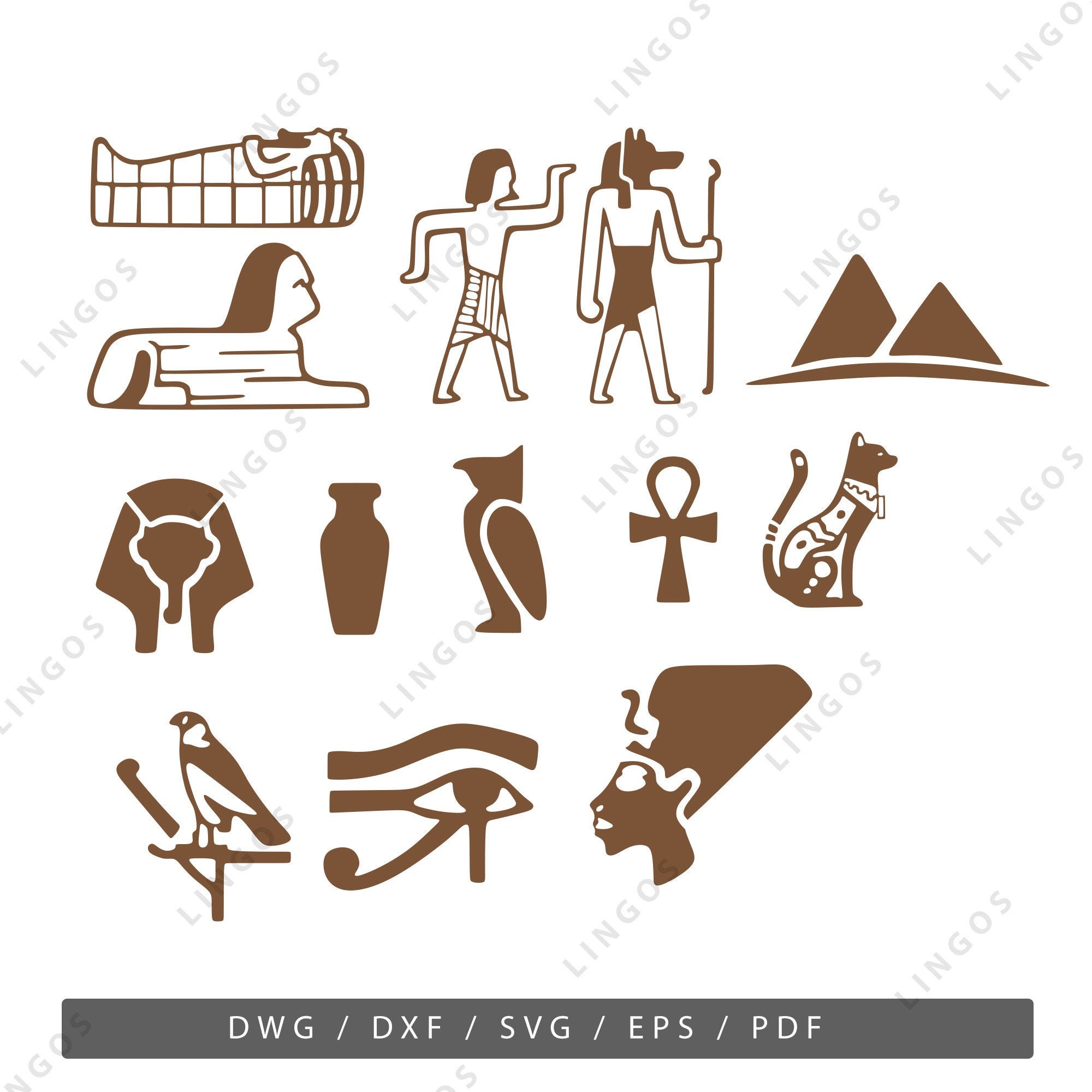 Egypt Bundle SVG File: Egyptian Clipart, Pyramid EPS (digital Files ...