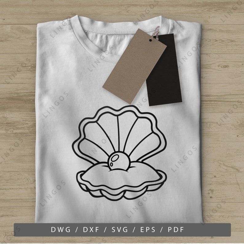 Oyster Clam Svg File Pearl Laser Cut File Planspdf DWG Etsy