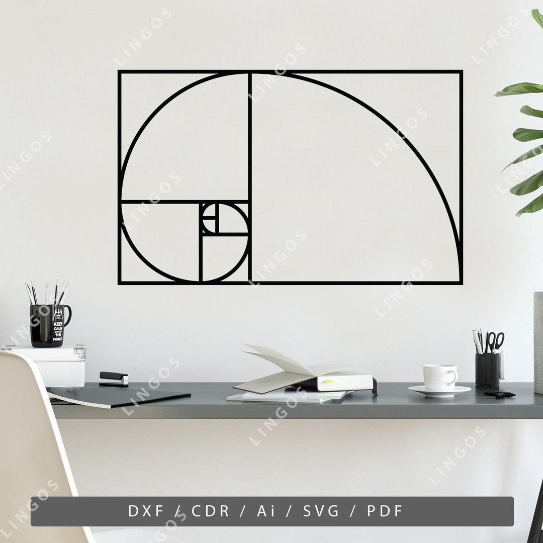 Golden Ratio Wall Decor SVG, Fibonacci Spiral Art - Etsy