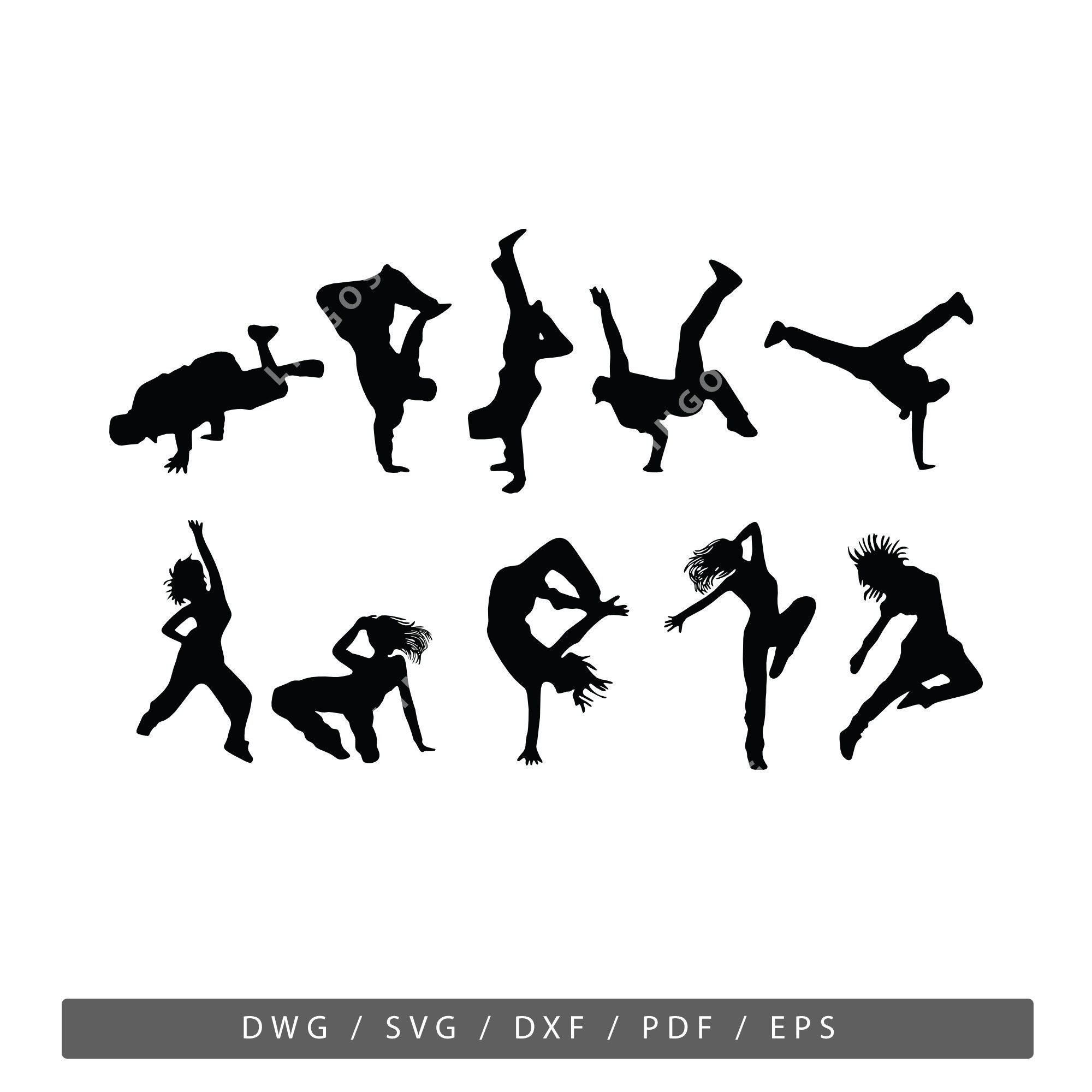 Hip Hop Dancers SVG Breakdancers Vector Street Dancer PDF Etsy