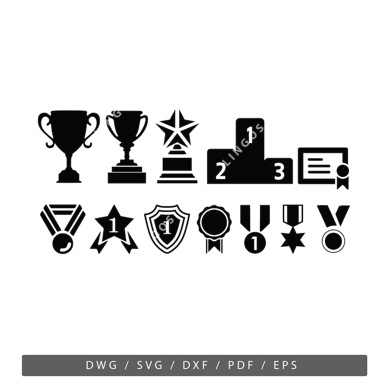 Award Trophy Bundle Svg Prize Clipart File Medals Vector - Etsy Award Trophy Bundle Svg Prize Clipart File Medals Vector - Etsy