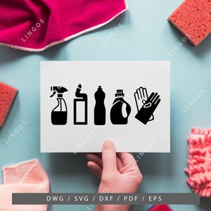 Cleaning Tools Vector Art: Maid Service Silhouette (Digital Files) image 2