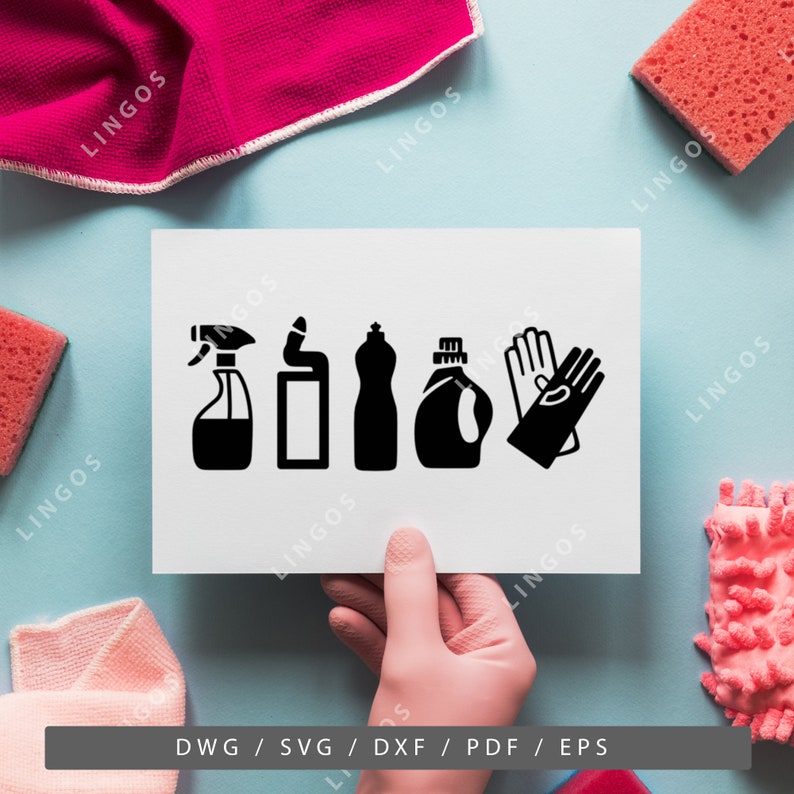 Cleaning Tools Vector Art: Maid Service Silhouette (Digital Files) image 2