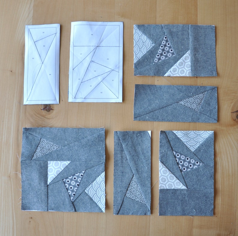 FPP Block Pattern English + German - Flying Geese Circle - Foundation ...