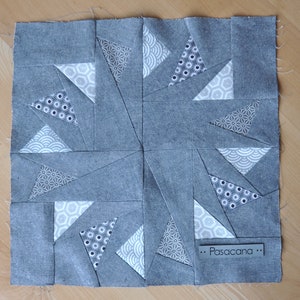 FPP Block Pattern English + German - Flying Geese Circle - Foundation ...