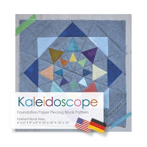 Foundation Paper Piecing (FPP) Block Pattern &quot;Kaleidoscope&quot; - Patchwork