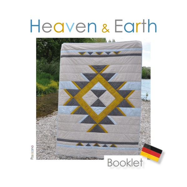 Quiltanleitung "Heaven & Earth" Papier Booklet - Patchworkdecke + Kissen - Ethnomuster - Südamerika - für geübte EinsteigerInnen