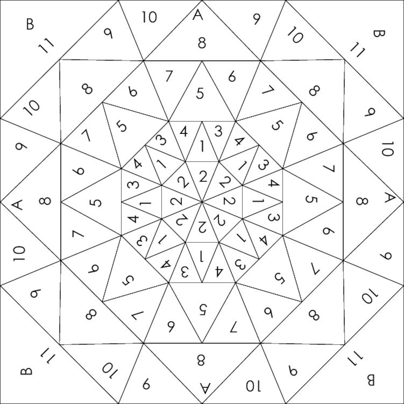 Foundation Paper Piecing (FPP) Block Pattern 