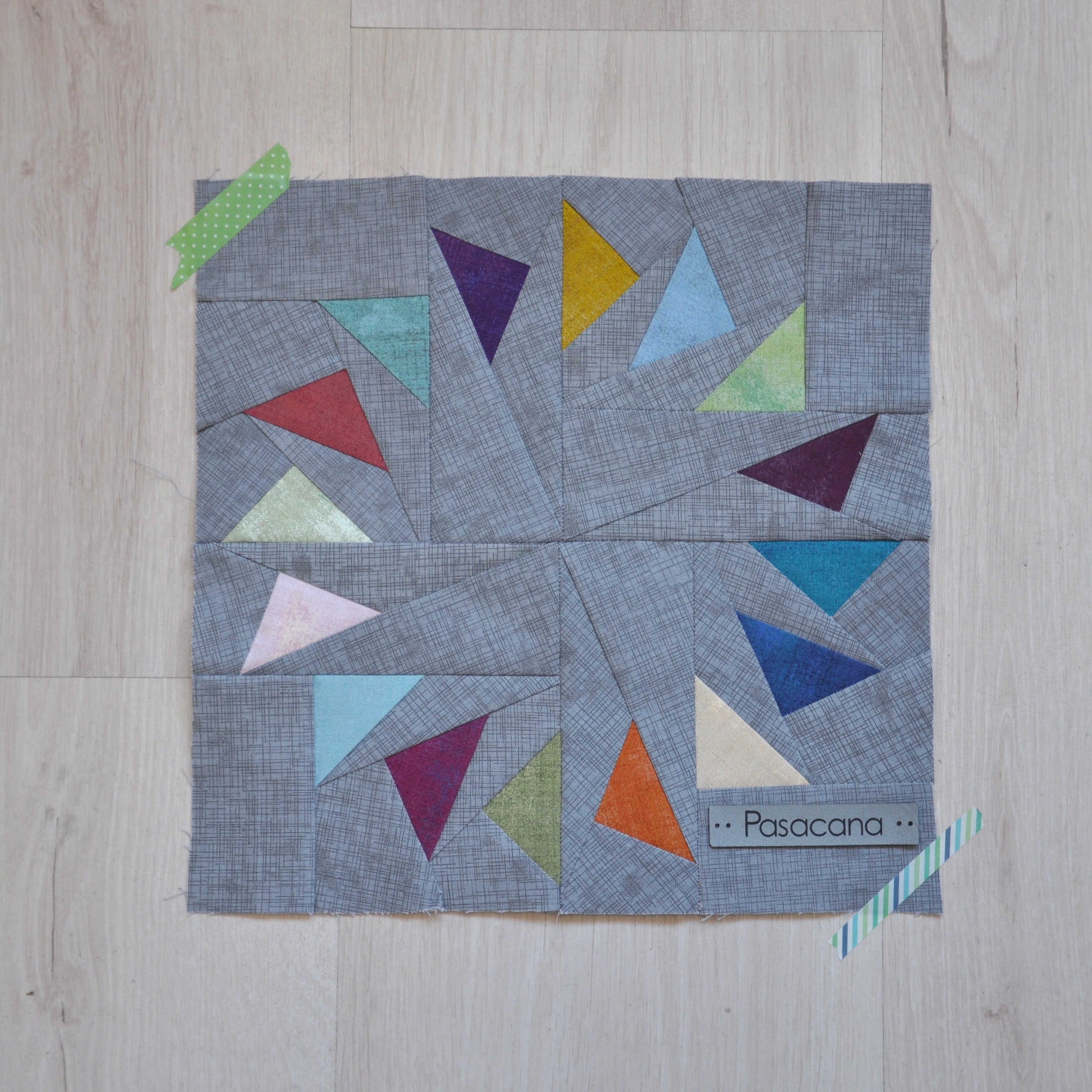 FPP Block Pattern English + German - Flying Geese Circle - Foundation ...