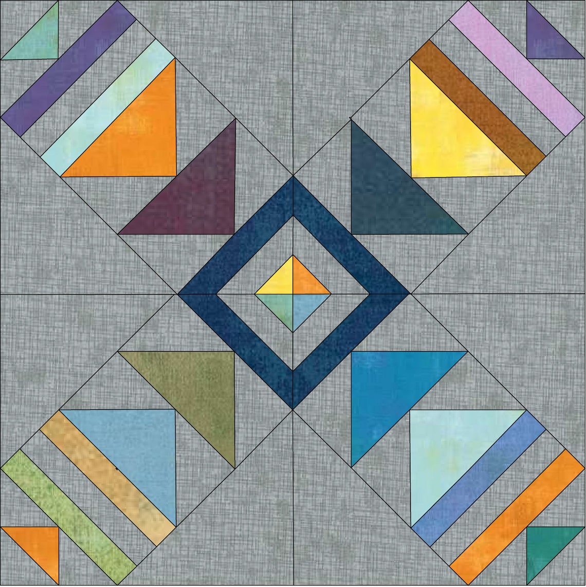 Foundation Paper Piecing (FPP) Block Pattern "meet Here" in 4 Sizes in ...