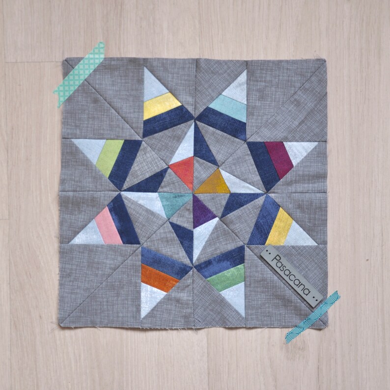 Foundation Paper Piecing (FPP) Block Pattern "compass Star ...