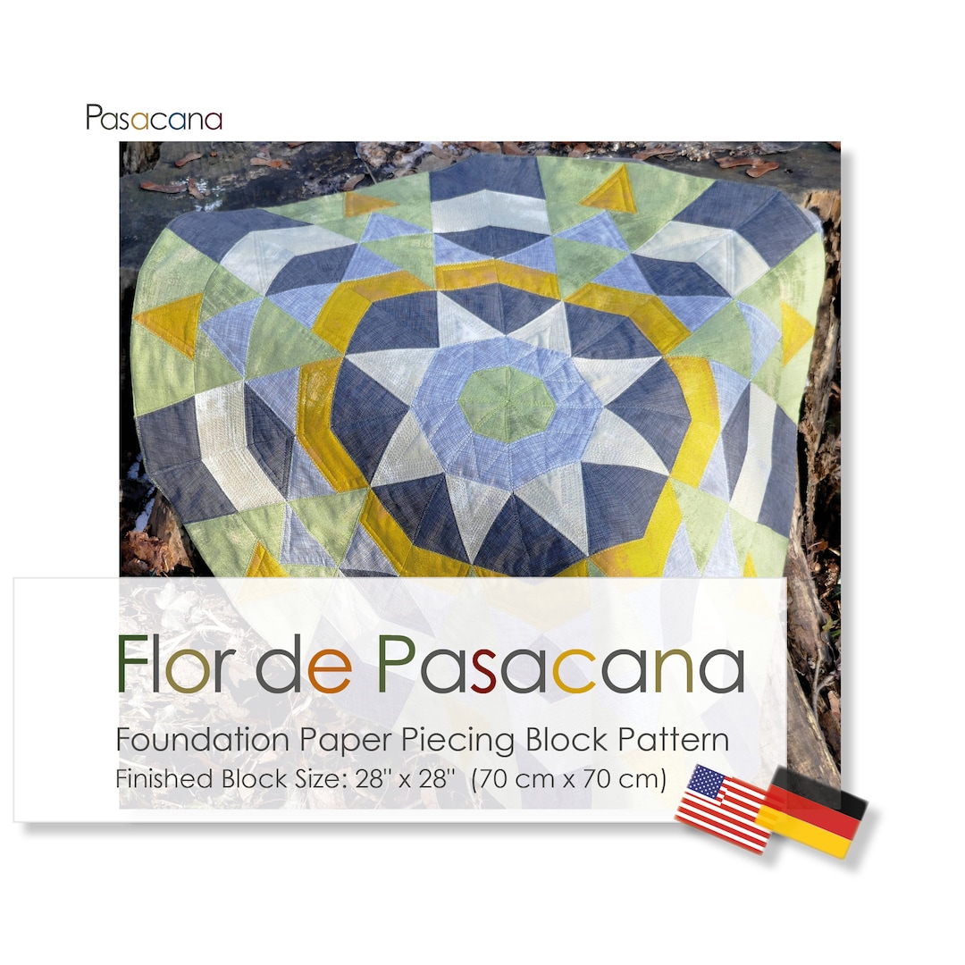 Foundation Paper Piecing FPP Block Pattern flor De Pasacana 28 X 28 70 ...