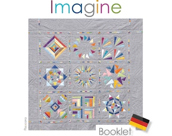 SALE! Quilt pattern Imagine paper booklet (German) // Patchwork sampler quilt // Foundation paper piecing // for advanced quilters