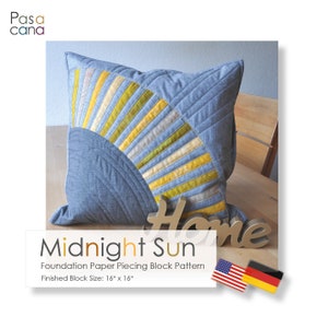 Foundation Paper Piecing (FPP) Blockmuster -Midnight Sun- / Patchwork Quilting / fortgeschritten/ Skandinavisch-modernes Design