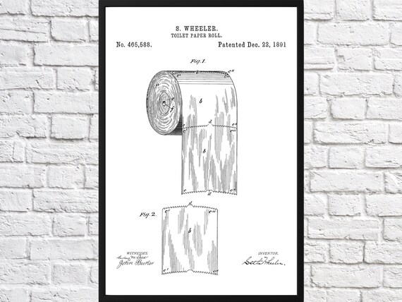 1891 Toilet Paper Roll Patent Print Printable Home Wall Art - Etsy